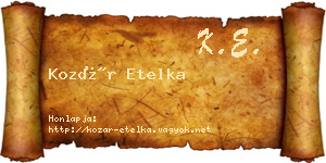 Kozár Etelka névjegykártya